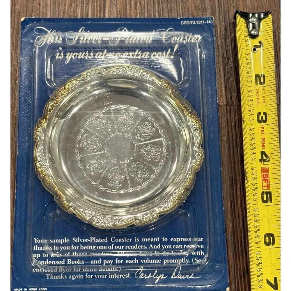 Vintage Silver Plated Coaster 4 Inch‎ Diameter Made In Hong Kong New 1988